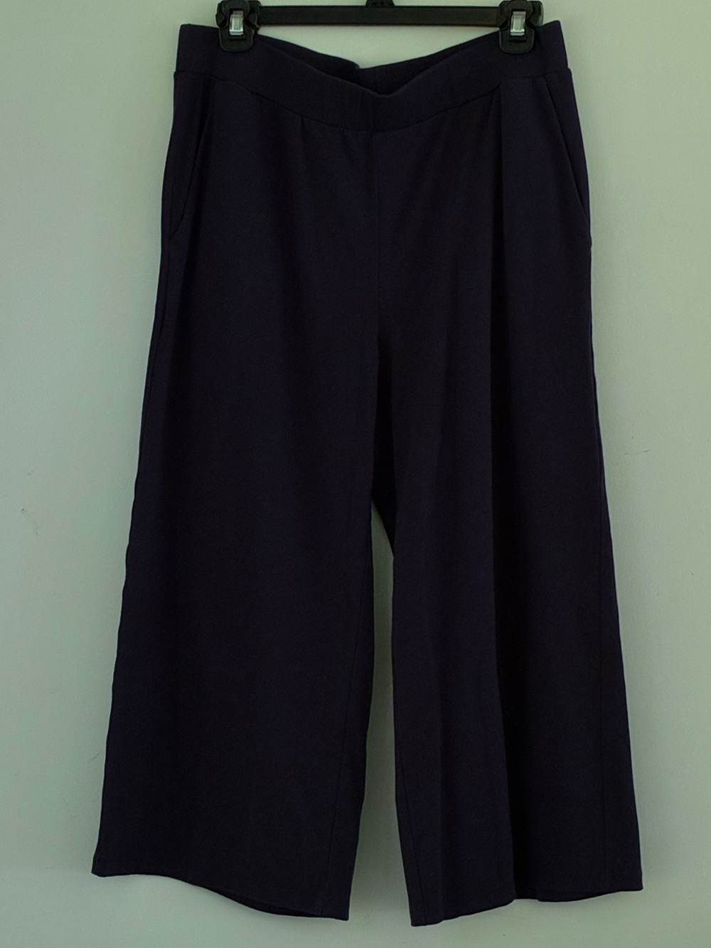 Eileen Fisher Women’s Wide-Leg Gaucho Pull-On Pants Navy Med